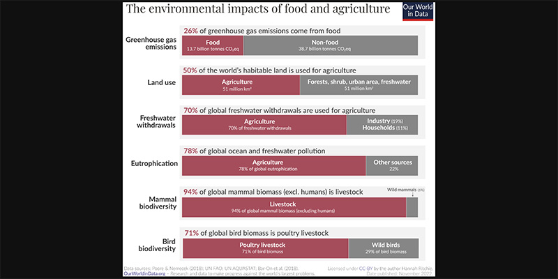 ENVIRONMENTAL IMPACTS OF FOOD PRODUCTION visual data 2